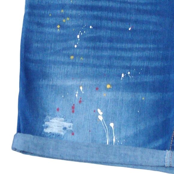 NWT EST. 1946 Blue Denim Jean Classic Paint Splatter Shorts Size 10 - Picture 3 of 6